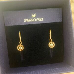 Swarovski Gold Crystal Drop Earrings